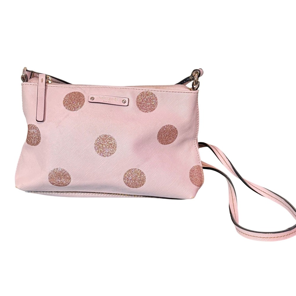 Kate Spade Glitter Polka Dot Pink Crossbody Bag Haven Lane Ramey Small Purse